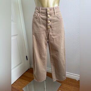 L'AGENCE Liora High Waist Crop Wide Leg Jeans Color: Dark Cappuccino